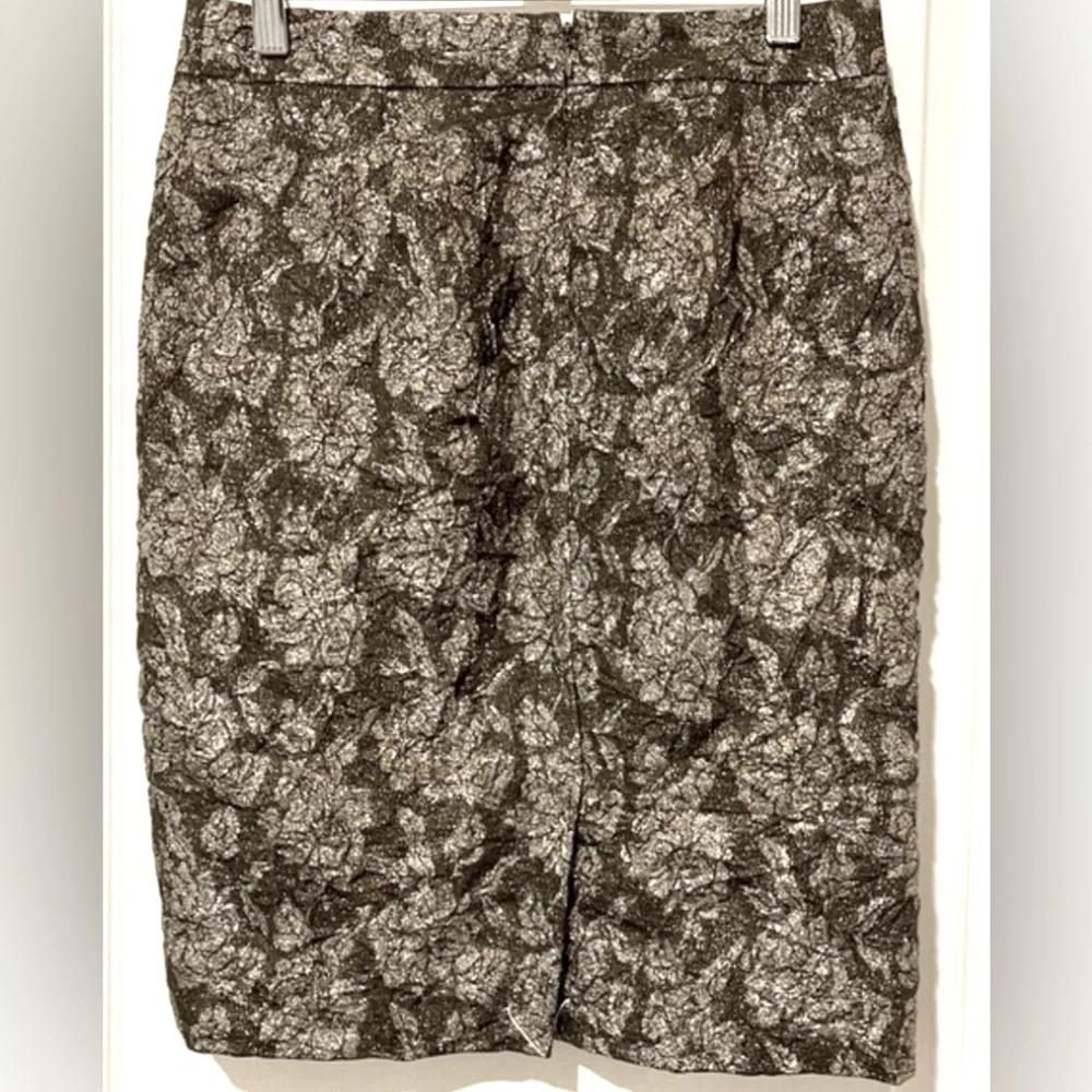 NWOT J.Crew Jacquard Metallic Crinkle Skirt
